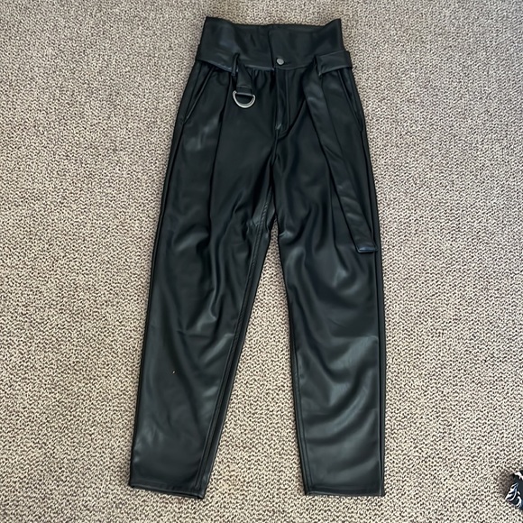 NWOT open exit high rise faux leather pants - Picture 2 of 6